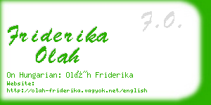 friderika olah business card